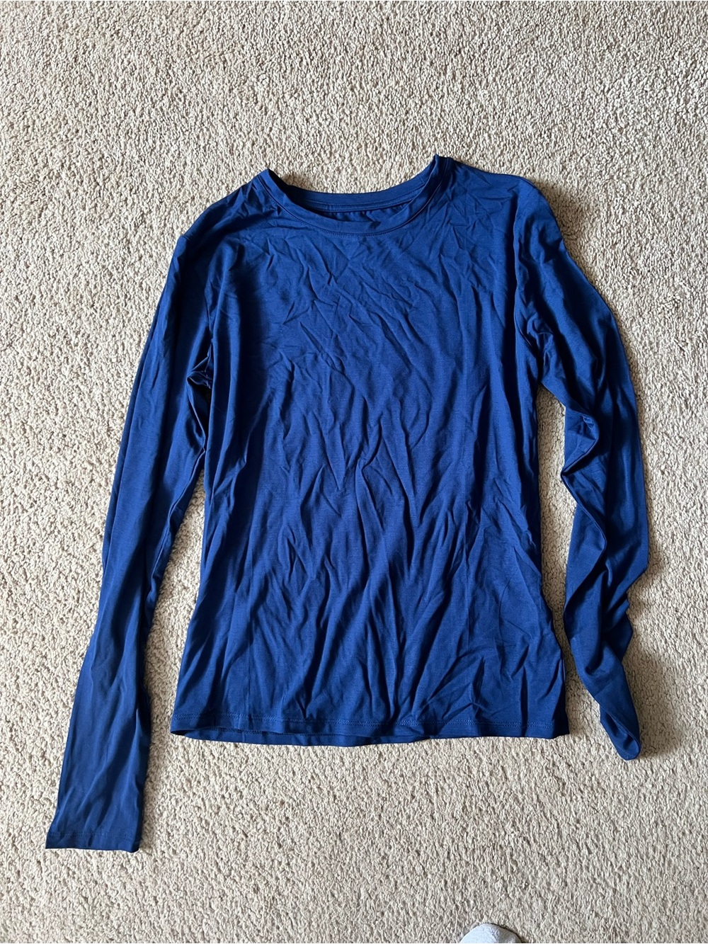 Long-Sleeve Crewneck Top - Blue